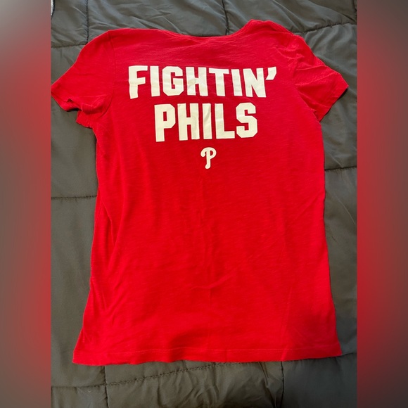 VS PINK- Red  V-Neck Phillies T-Shirt - Picture 2 of 2